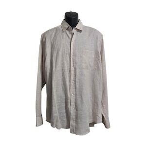 J. Mclaughlin Gramercy Classic Fit Linen Shirt In Tan Sz L